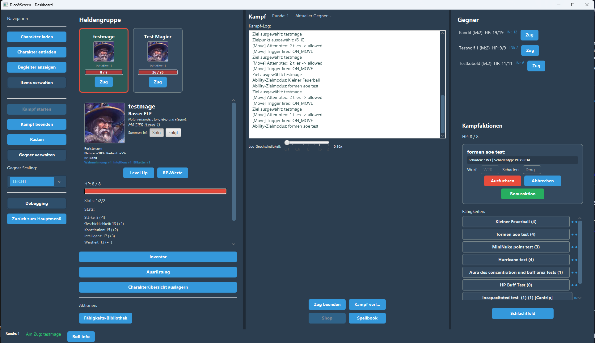 Theatre of Mind Übersicht in Dice and Screen