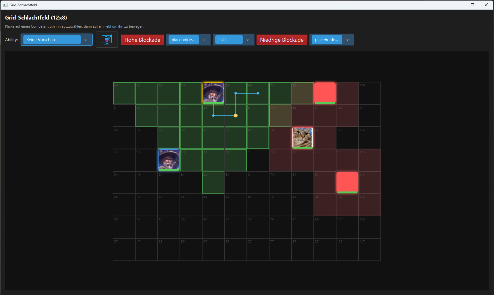 Grid und Taktik mit Movement und Danger Zones