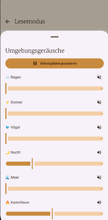Ambient Sounds im Lesemodus